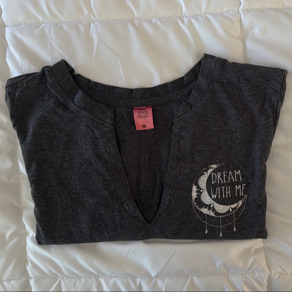 Gray Sleep Shirt with Dreamcatcher Design